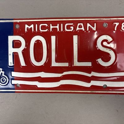 1978 Rolls Royce Michigan Personalized Plate