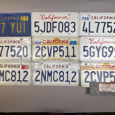 Lot 9 California 80s 90s 2000s License Plates Plates