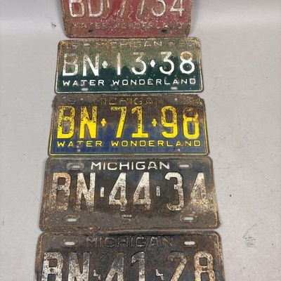 Lot of 5 1950s Michigan Water Wonderland Plates