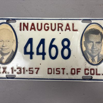 Inaugural 1957 DC Eisenhower Nixon License Plate