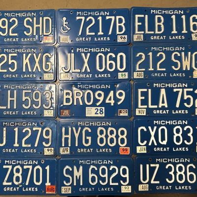 Lot of 15 1990s Michigan Assorted License Plates