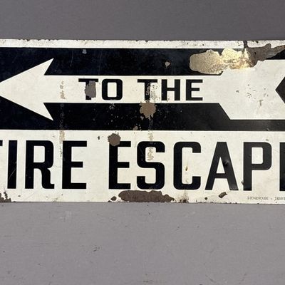 To The Fire Escape Stonehouse Denver Metal Sign