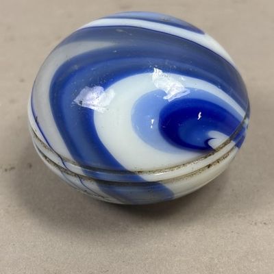 1930s Blue & White Swirl Marble Shift Knob