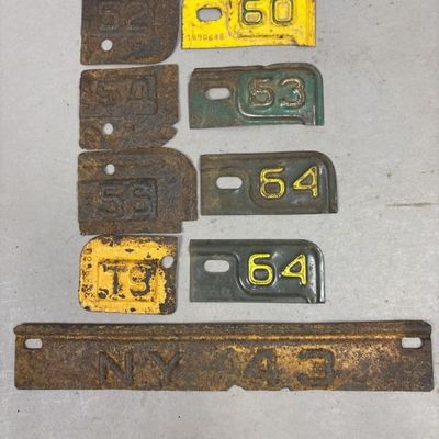 Lot 9 1940s 1950s 1960s License Plate Tags