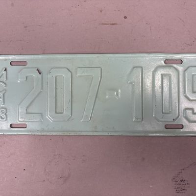 1923 Antique Teal Michigan License Plate Repainted