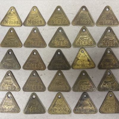Lot 24 Ford Motor Rouge River Plant Brass Tags