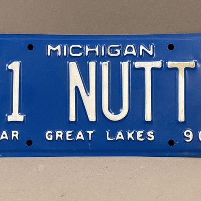 1990 Michigan 1 Nutt Personalized License Plate