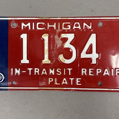 1976 In Transit Repair Michigan License Plate