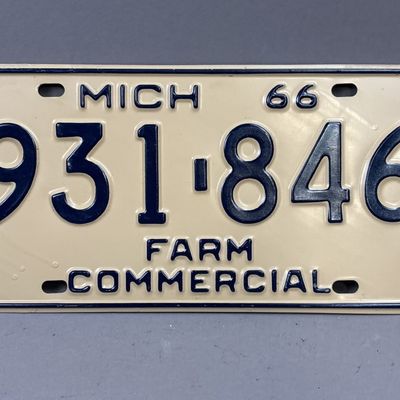 1966 Michigan Farm Commercial 931-846 Plate
