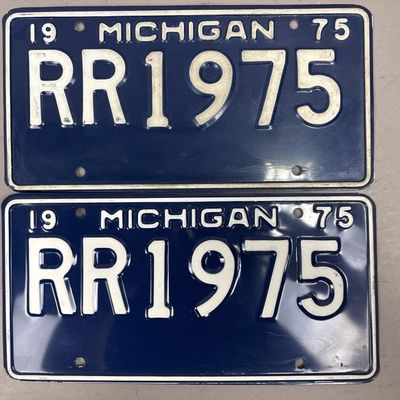 Pair 1975 Rolls Royce Michigan Personalized Plate