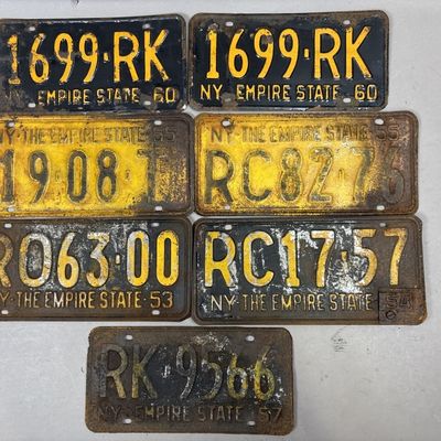 Lot of 7 50s 60s New York Empire State Plates