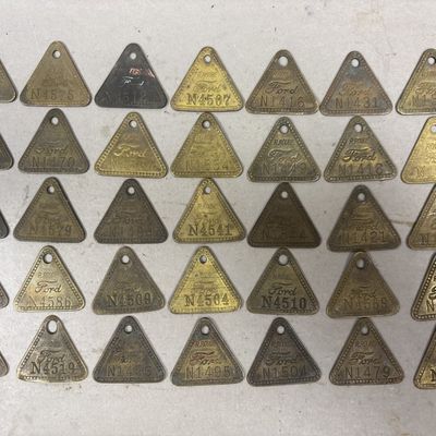 Lot of 35 Ford Motor Company Rouge Plant Tags