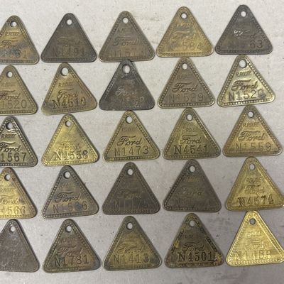 Lot 25 Ford Motor Co Rouge Plant Brass Tool Tags