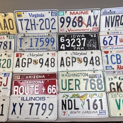 Lot of 23 Various States Years License Plates