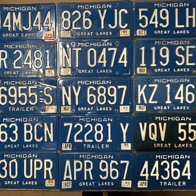 Lot of 15 Assorted Michigan 1980s-2000s Plates
