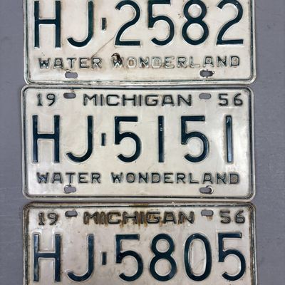 Lot of 3 1956 Michigan Water Wonderland Plates