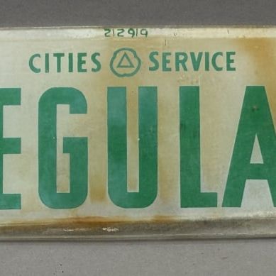 Cities Service Regular Glass Gas Pump Ad Glass