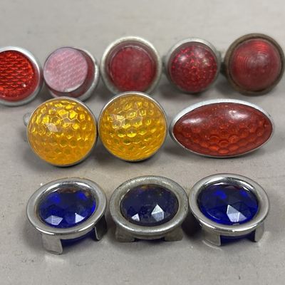 Lot 11 Plastic & Glass Car Motorcycle Metal Reflectors