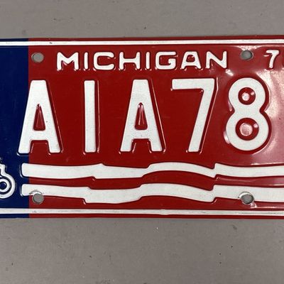 1978 AIA Personalized Michigan License Plate