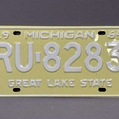 1969 Michigan RU-8283 Great Lakes State Plate