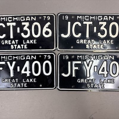 2 Pairs 1979 Vintage Michigan License Plates