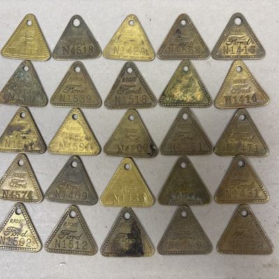 Lot 25 Ford Motor Rouge River Brass Tool Tags