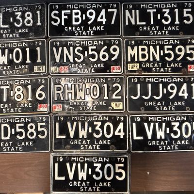 Lot of 13 1979 Michigan Great Lake State Plates