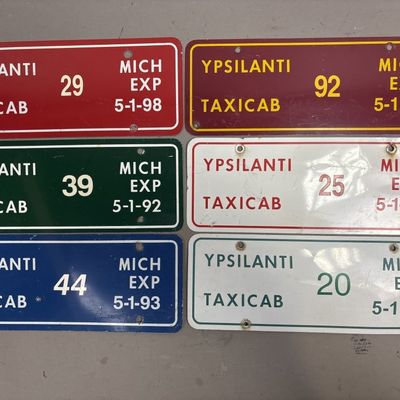 Lot 6 1990s Ypsilanti Michigan Taxicab Plates