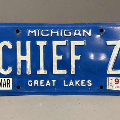 1997 Michigan Chief Z Personalized License Plate