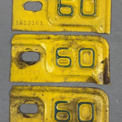 Lot 3 1960 Michigan License Plate Renewal Tags