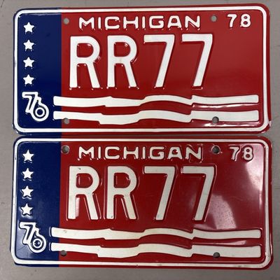 Pair 1977-78 Michigan Rolls Royce Personalized