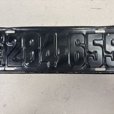 1921 Vintage Black Michigan License Plate Repainted