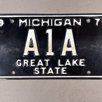 A1A 1979 Great Lakes State Michigan License Plate