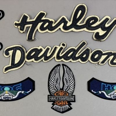 Lot 9 Original Harley Davidson Leather Sew Patches
