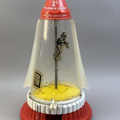 Vintage 50s Ring Ding Space Ship Gumball Machine