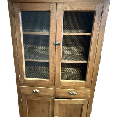Antique Eastlake 2 Drawer Primitive Cabinet Hutch