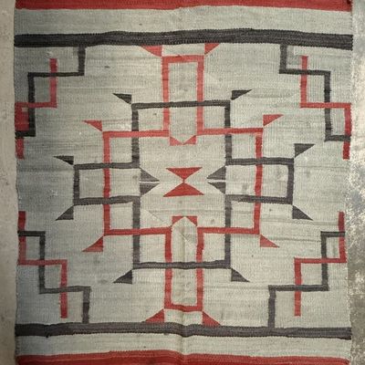 Antique Early Navajo Indian Saddle Blanket