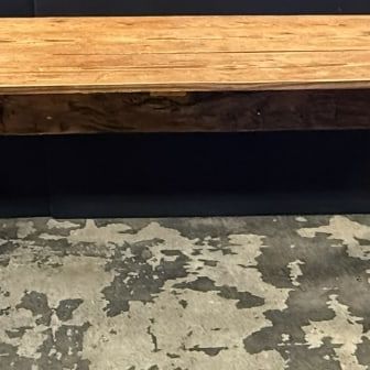 Antique Hand Hewn Beam 3 Board Cast Iron Table