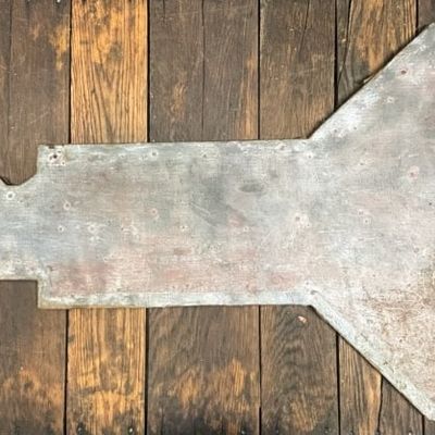 Antique Galvanized 2 Sided Locksmith Trade Sign