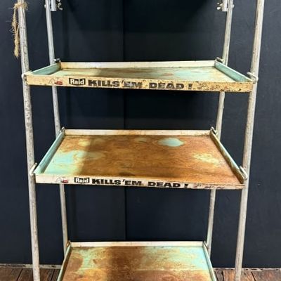 Raid KILLS EM DEAD 60s 4 Tier Metal Store Display