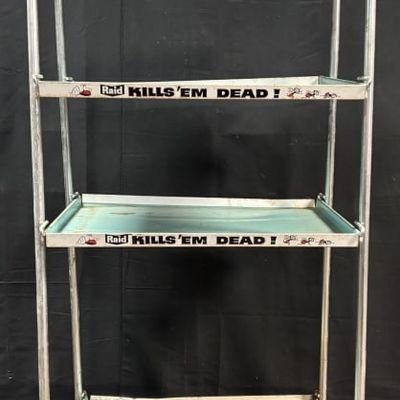 Raid KILLS EM DEAD 60s 4 Tier Metal Store Display