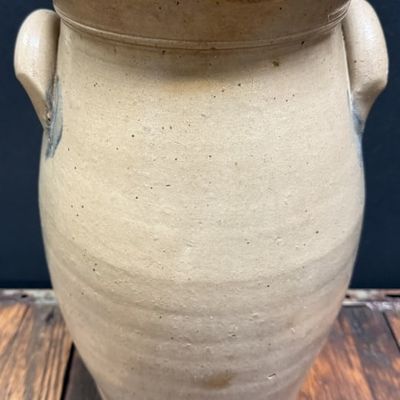 Antique 3 Gallon Salt Glaze Stoneware Churn