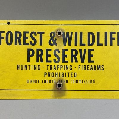 Wayne County Road Commission Forest Metal Sign