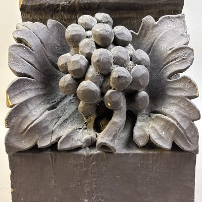 Antique Victorian Era Carved Wooden Grape Corbel