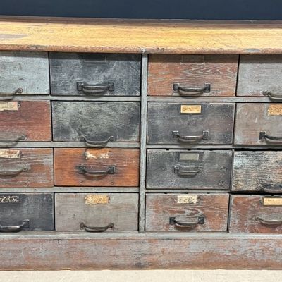 16 Drawer Galvanized Heller Hardware Cabinet
