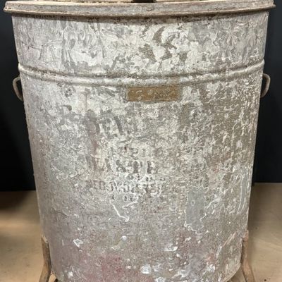 Antique Fire Proof Galvanized Garbage Can
