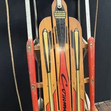Antique Vtg Art Deco COMMANDER Wooden Sled