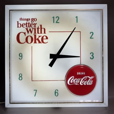 Go Better Coke Coca Cola Lighted Hanover Clock EX+