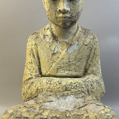 Antique Oriental Monk Garden Art Conrete Statue