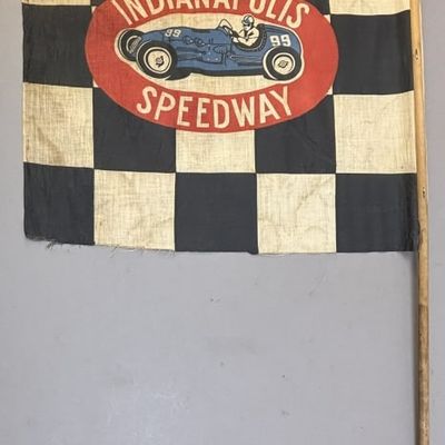 Vintage Indianapolis Speedway 40s Checkered Flag